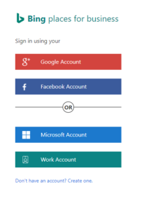 Bing Places Sign-in